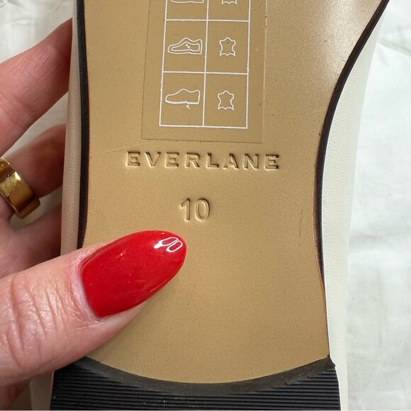 Everlane The Day Mary Jane Flats Size 10 Canvas White Leather Ballet Flats NEW - Picture 7 of 8